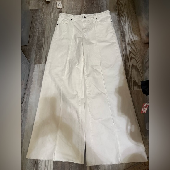 Johnny Was Pants - Johnny Was THE BRAIDED WIDE LEG JEAN White‎ 30